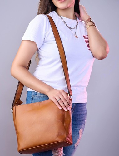 Bandolera de hombro de cuero genuino para mujer de moda, correa ajustable La... - Imagen 2 de 10