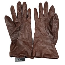 Vintage Wilson Leather Brown Genuine Leather Gloves 100 Cashmere Lining