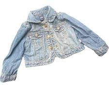 GIRLS BABY GAP BLUE DENIM SNAP  JEAN JACKET SIZE 12-18 Months