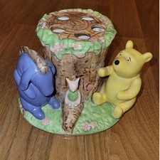 Disney Springs Winnie the Pooh Ceramic Eyeore Piglet Toothbrush Holder