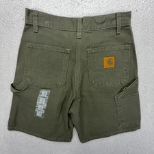 Carhartt B25 MOS Moss Green Canvas Carpenter Work Shorts Mens 28 NWT