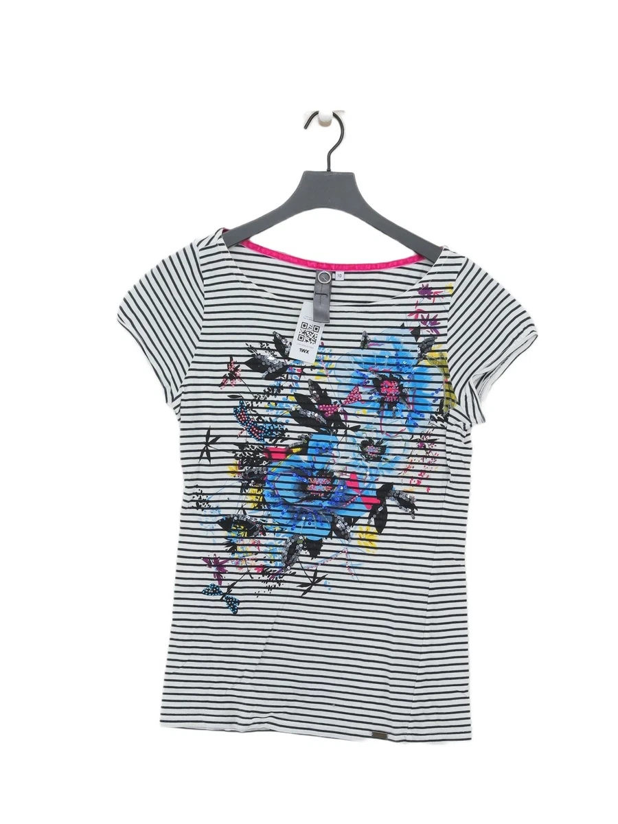 Haut Femme Manches Courtes Jasper Conran Marron Avec Strass - Taille 12 Neuf