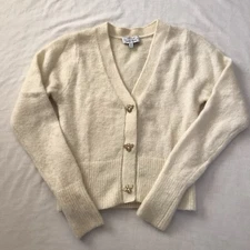 Paris Atelier & Other Stories Bee Button Cream White Cardigan Sweater XS Knit