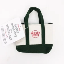 New Trader Joe’s Micro Canvas Tote With Grocery Bag Green Limited Edition 2025