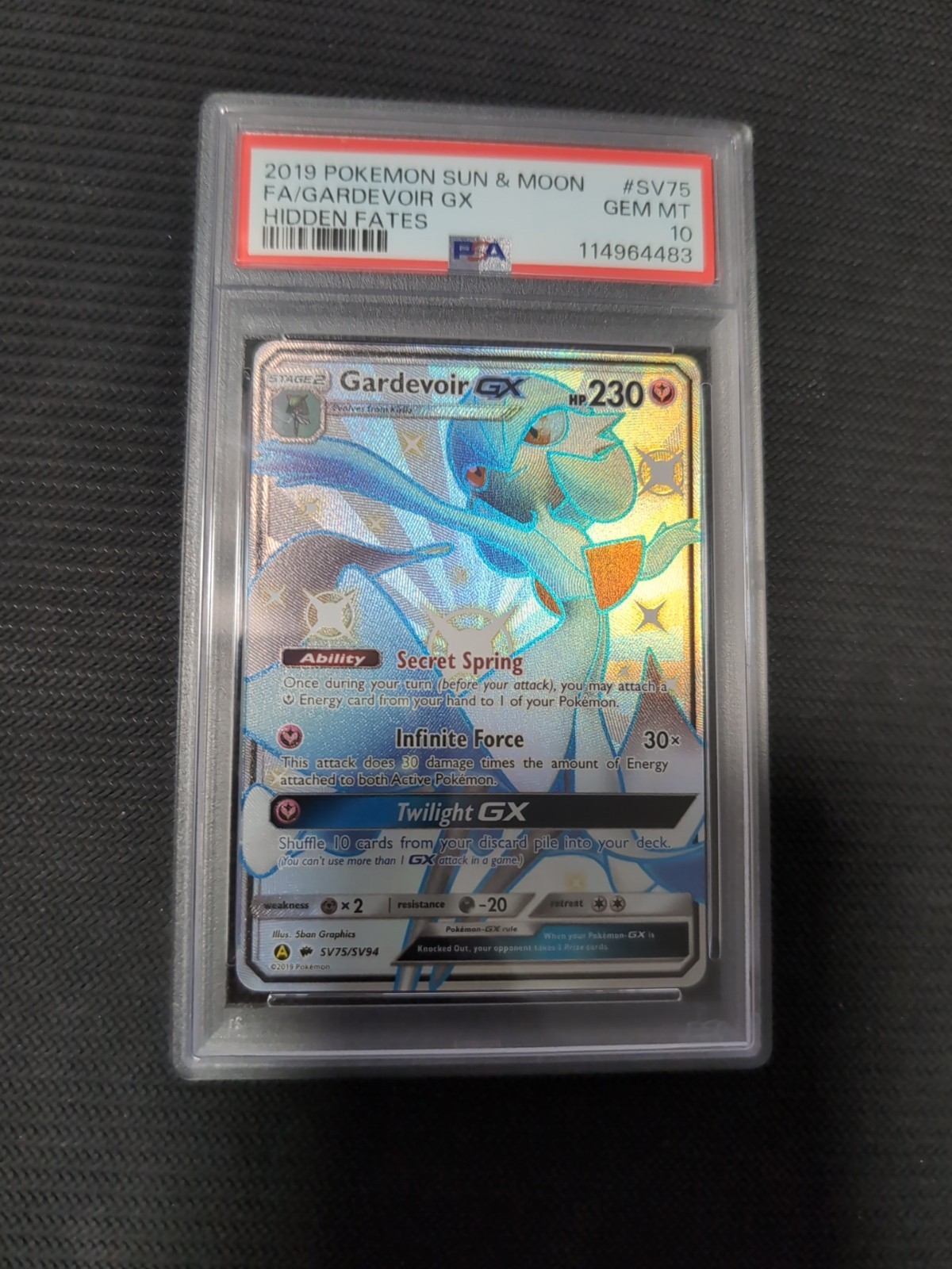 Gardevoir Gx Sv75 PSA 10 Graded Pokemon Card Shiny Hidden Fates