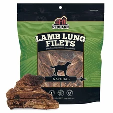 Redbarn Lamb Lung Filets - Oven Roasted Jerky-Style Dog Treats, Flavorful, Ta...