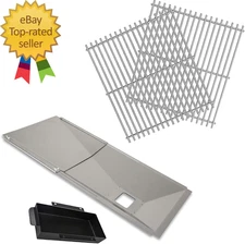 Grill Cooking Grate and Grease Tray with Catch Pan for Nexgrill