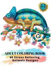 Adult Coloring Book : 60 Stress Relieving Animals Designs: A Lot of Relaxing and