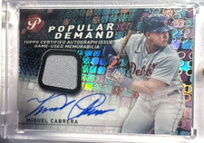 2022 Topps Pristine Popular Demand Auto Pink Relics Miguel Cabrera #PDAR-MC /15