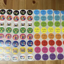 80PCS Thank You Stickers  1.5inch Small Business for Decorate Envelopes Sealing