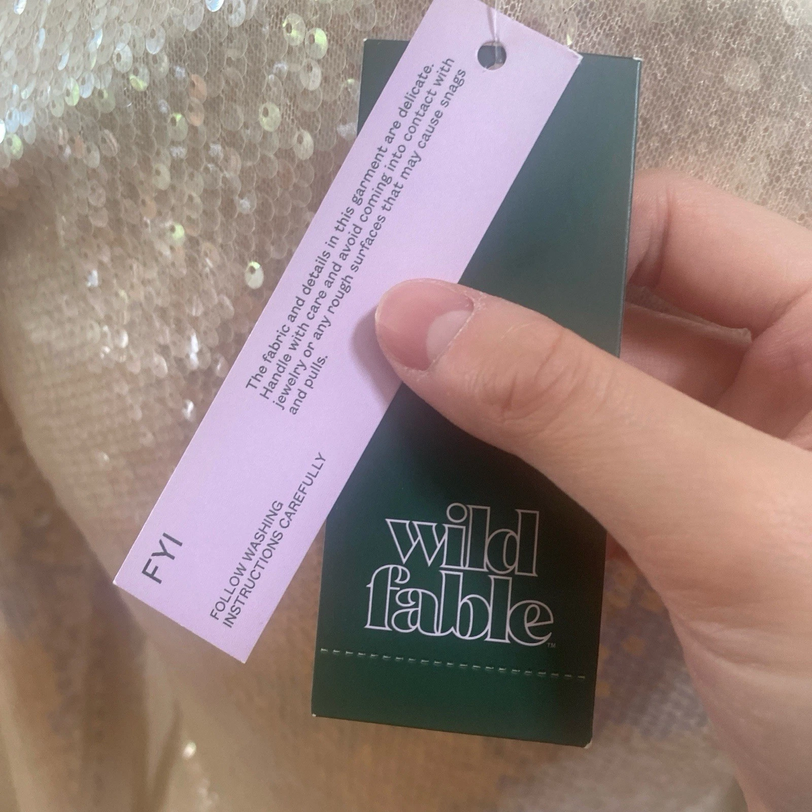 OFF WHITE Wild Fable abito donna bianco sporco manica lunga mini paillettes taglia small