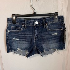 Blank NYC The Astor Dark Wash Distressed Cut-Off Denim Shorts Womens Size 25 NWT