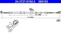 ATE Bremsseil Seilzug Feststellbremse 24.3727-0192.2 FüR Audi B4 80 8C2 Avant