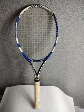 Babolat Drive 115 Tennis Racquet White And Blue 9 oz USED Syntec Lite Grip