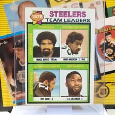 Click to enlarge Steelers Team Leaders / Checklist (Franco Harris / Larry Anderson / Tony Dungy / L.C. Greenwood)