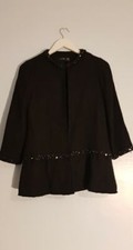 Women's Hallhuber Stunning Black Coat, Uk Size 6