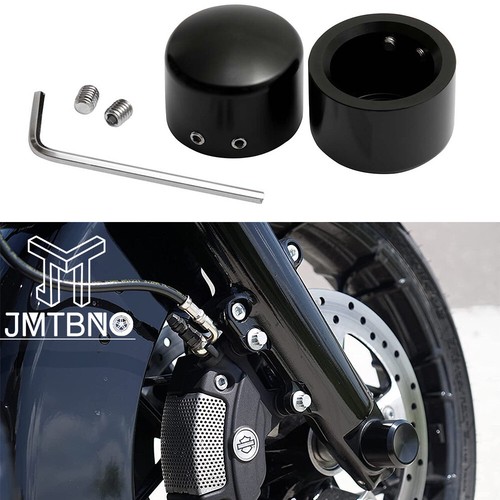 Black CNC Front Axle Cap Nut Cover For Harley Softail Road Street Glide FLHX US - 第 1/11 張圖片