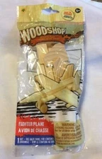 Woodshop Wood Craft Model Kit Set Fighter Jet Aircraft Kid Activity Toy NIB #D22