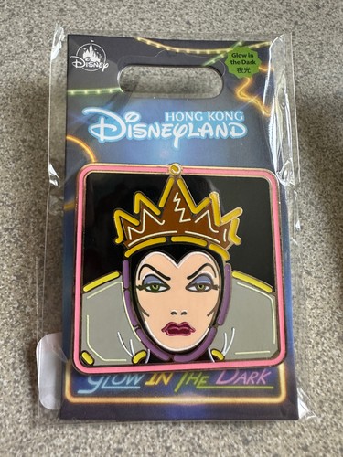 DISNEY PIN EVIL QUEEN GLOW IN THE DARK NEON HKDL 159352 SNOW WHITE SEVEN DWARFS