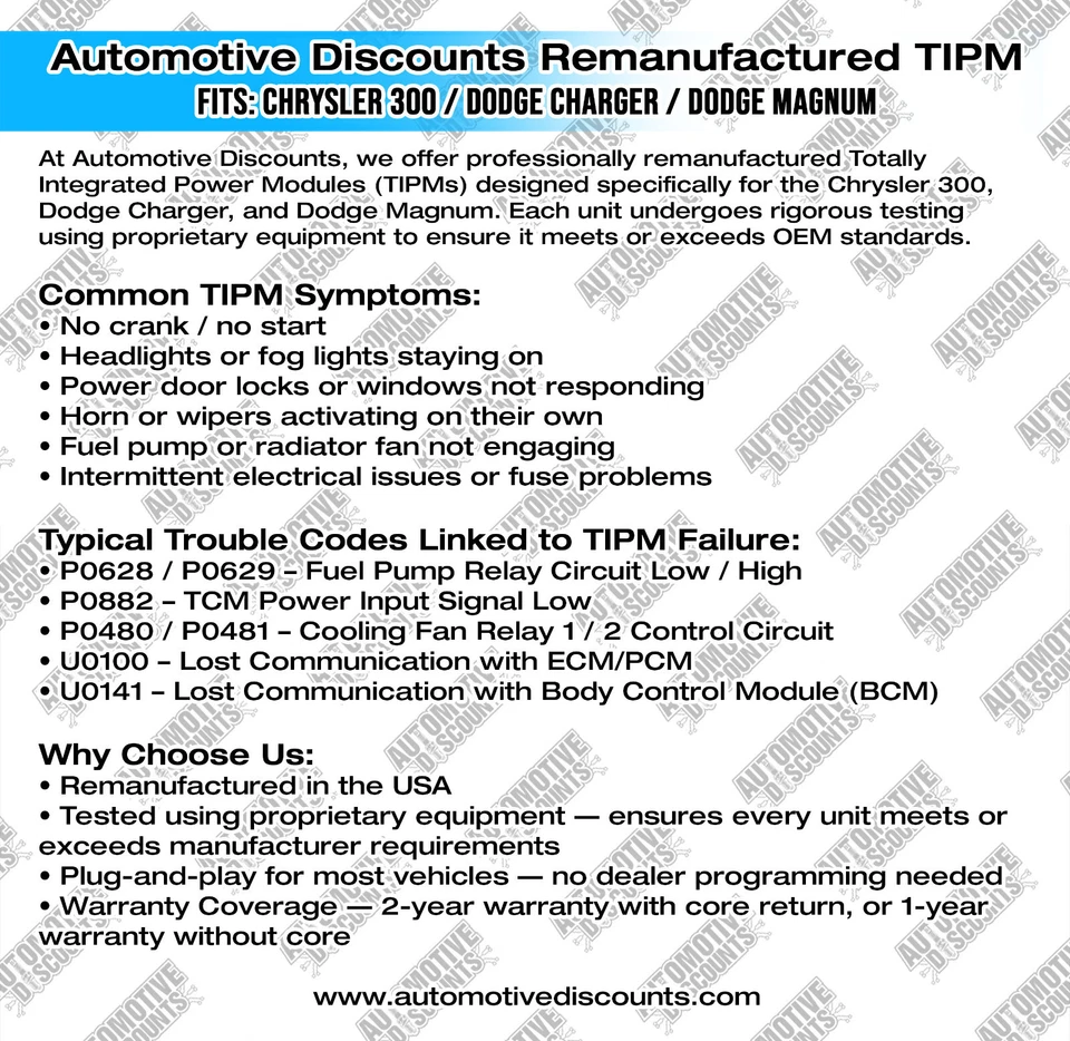 Dodge Charger 2007 caja de fusibles TIPM P/N 04692234AC programada Plug & Play Foto 4 de 4