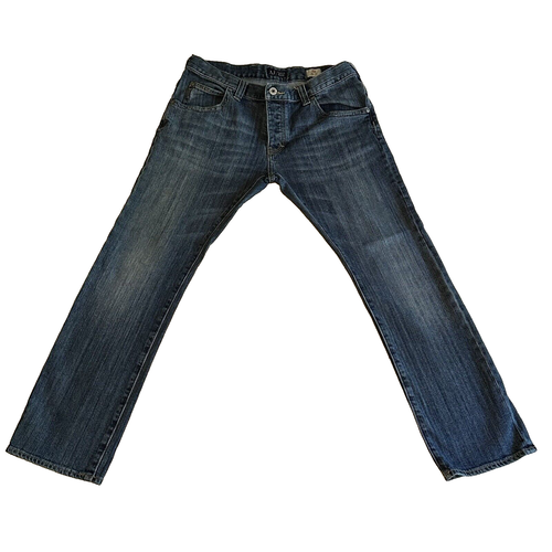 Armani Jeans Mens 33 x 30 Blue J08 Slim Fit Denim Button Fly Preppy