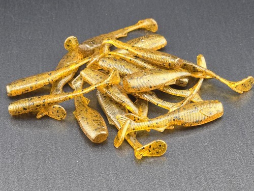 (16) - 2" Mighty Minnow "Gold Rush" GRUBS CEBO PLANTILLAS CRAPPIE PANFISH - Imagen 3 de 3