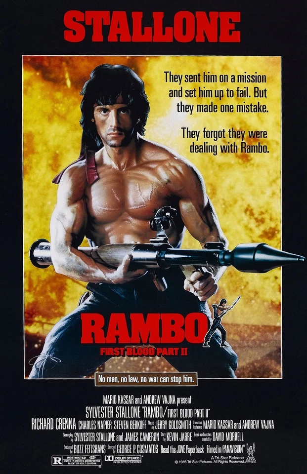 Rambo movie poster First Blood Part II : 11" x 17" Sylvester Stallone poster