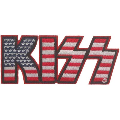 Kiss American Flag Logo 2020 WOVEN BÜGELBILD/AUFNÄHER PATCH Official Merchandise