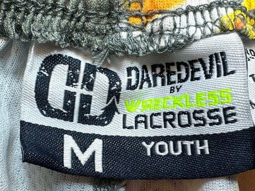 Daredevil Wreckless Lacrosse Youth Athletic Shorts- Green/Yellow, Medium - Picture 5 of 7