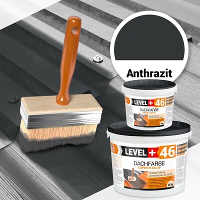 Dachlack 16kg Dachfarbe Sockelfarbe Super Flex  UV-beständig Anthrazit RM46