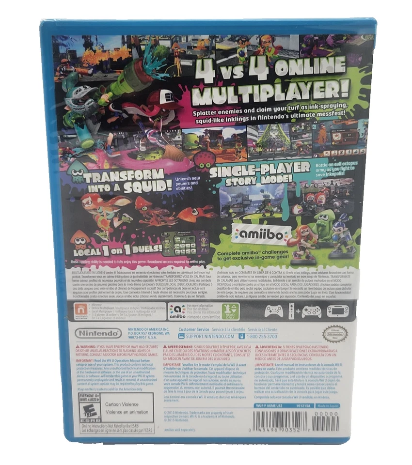 Splatoon (Wii U, 2015) Brand New Factory Sealed US Version - Image 2 of 4