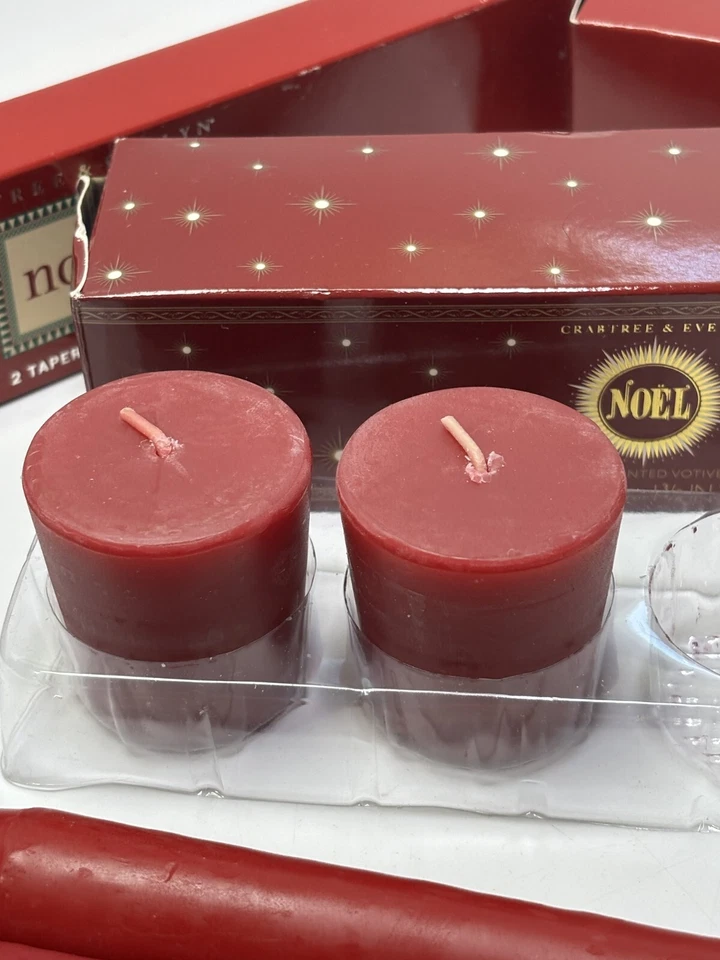 Crabtree & Evelyn NOEL Lote Descontinuado Votivos, Velas Cónicas y Demi USADAS Foto 4 de 4