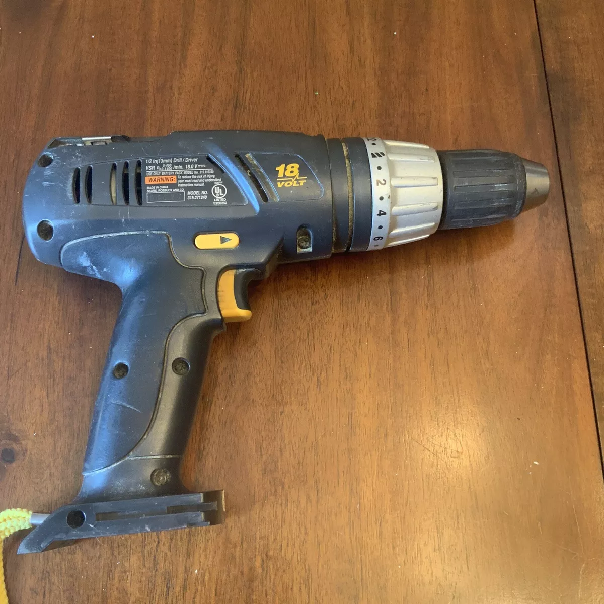 CRAFTSMAN 18.0 VOLT 18V 315.271240 rare works DRILL DRIVER only 1