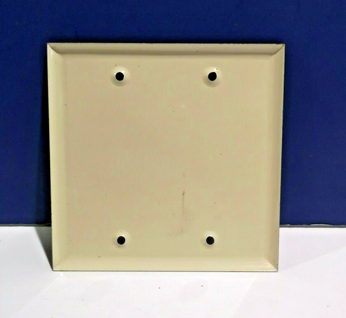 BROWN Crackle 2Gang Junction Blank Box DOUBLE Metal WALL PLATE Cover