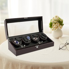 Automatic Watch Winder Display Box 8+9 Slots Vintage style Silence Motor