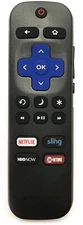 Replacement Hitachi TV Remote works with all Hitachi Roku TVs.