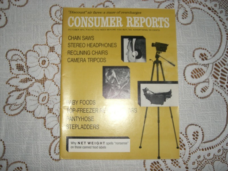 Vintage Consumer Reports #10 [Vol. 37] (October 1972) Chain Saws and Headphones