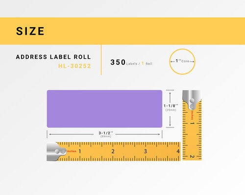 DYMO LW 30252 Address Labels - 100 Rolls - 25 each LAVENDER RED PINK YELLOW - Picture 2 of 8