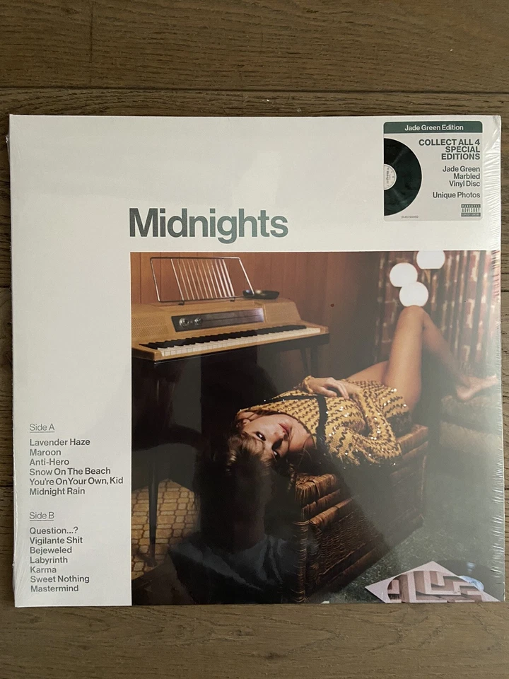 Taylor Swift Midnights (jade green marbled) vinyl LP (album vinyle vert jade) - Photo 2/4