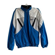 Women's Nike track running vintage zip up jacket in color blue and gray size S