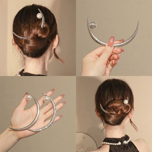 Pearl Alloy Hair Sticks Fashion Hair Styling Hair Accessories Ancient Style 、 - Picture 1 of 19
