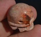 49ct MEXICAN NATURAL MATRIX FIRE OPAL SKULL STONE CARVING BEAD PENDANT FIGURINE