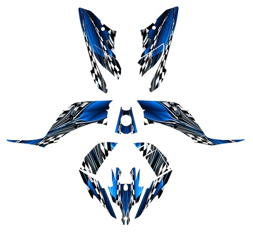 Yamaha Raptor 250 graphics racing decal kit | Free custom service #2500 blue - Foto 2 di 2