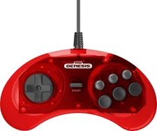 Retro-Bit Official Sega Genesis 6-Button Arcade Pad Crimson Red