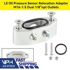 Billet Ls Twin Turbo Dual 90 Degree 18 Npt Oil Feed Line Adapter Plate Billet Ls Twin Turbo Dual 90 Degree 18 Npt Oil Feed Line Adapter Plate