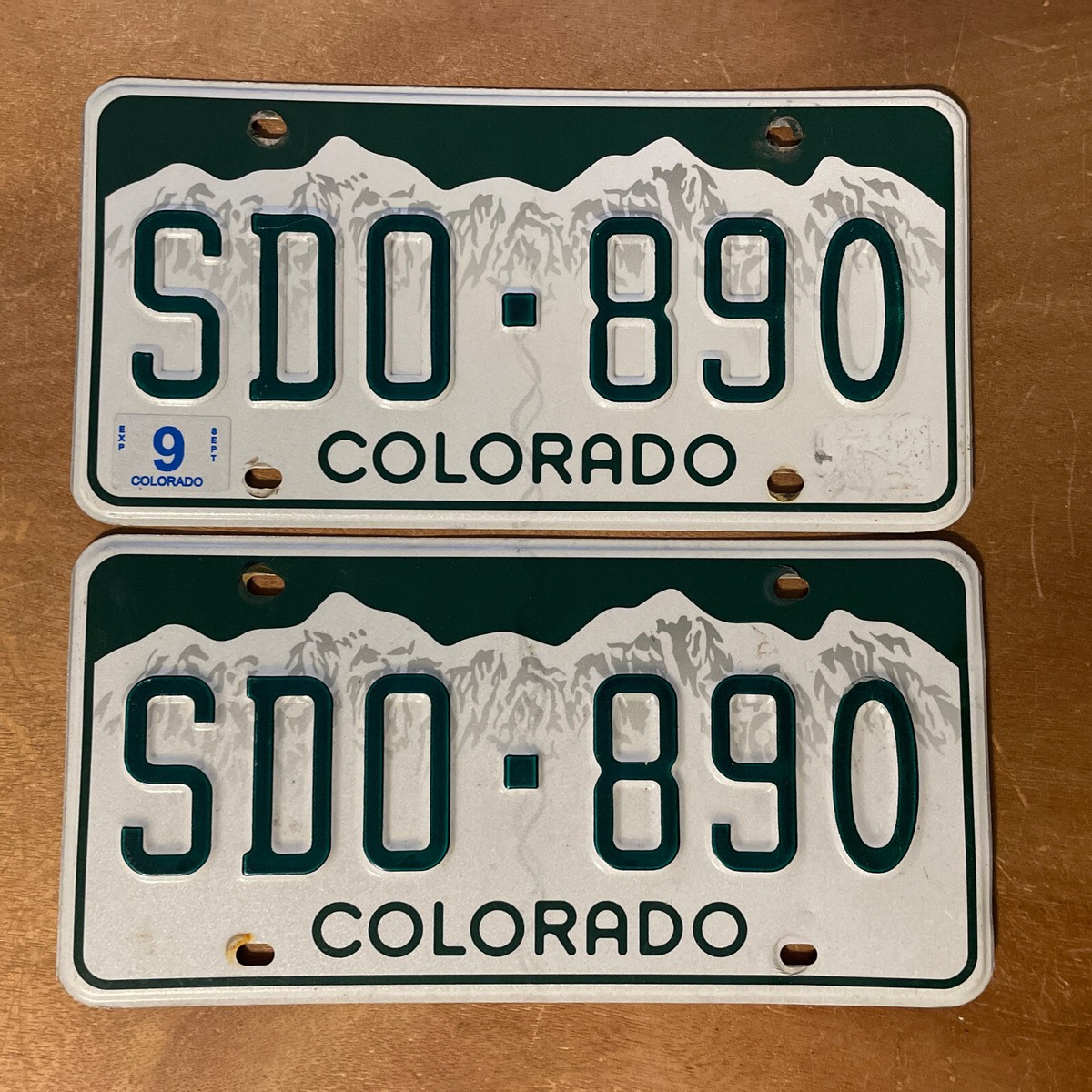 2000 Base Colorado License Plate Pair # SDO-890 | eBay