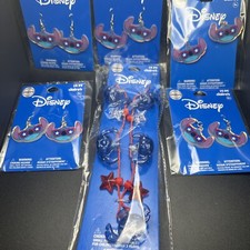 New Disney Stitch light up necklace And 5 Pairs Of Earrings red blue Claire's