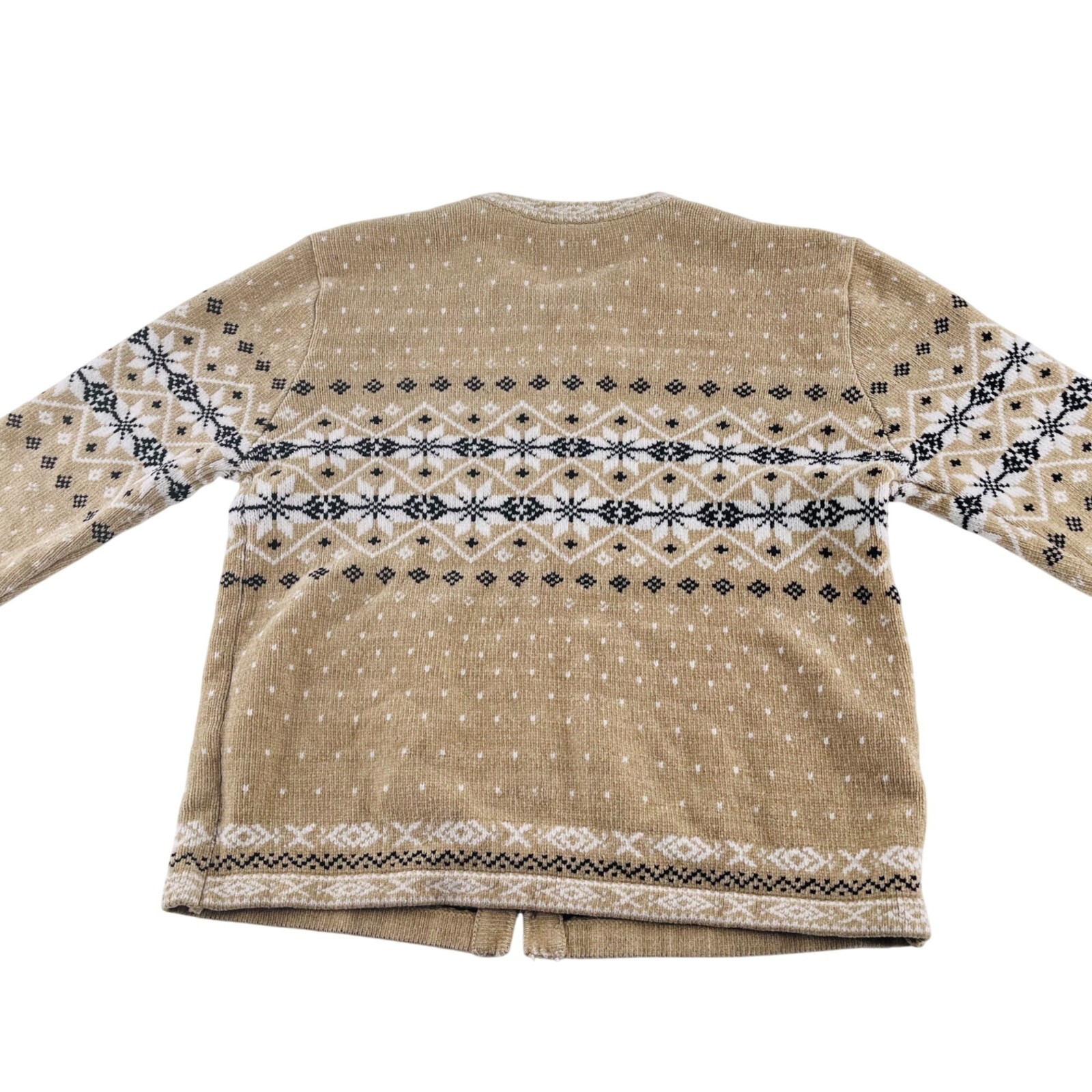 Croft & Barrow Beige Nordic Pattern Cardigan Swea… - image 5