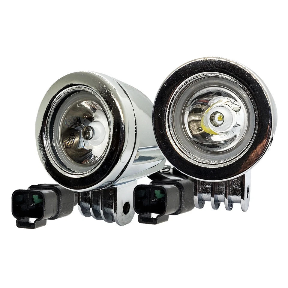 Chrome 20w LED lights spot motorcycle cruiser fog hid passing running white xl - Image 4 of 4