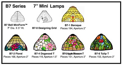 HL Worden B7 Stained Glass Tiffany Lamp MiniForm Mold or Patterns